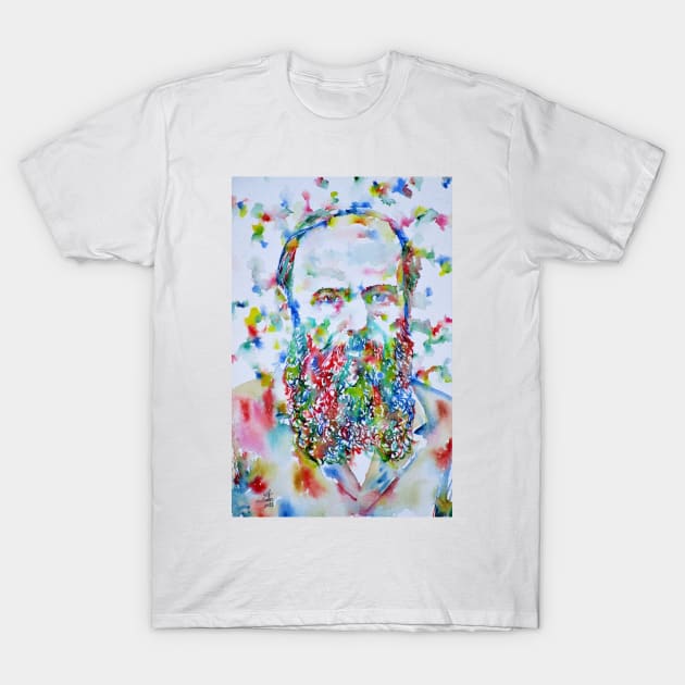 FYODOR DOSTOYEVSKY - watercolor portrait.1 T-Shirt by lautir